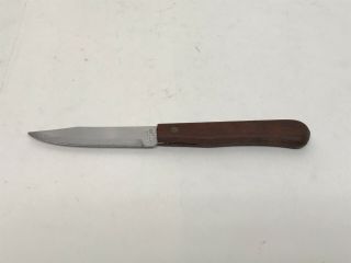 Vintage Imperial Stainless Usa Paring Knife 2 - 7/8 " Blade With Wood Handle