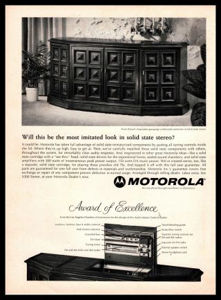 1967 Motorola X - 300 Stereo Audio Master Control Center Mcm Furniture Print Ad
