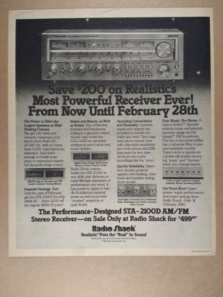 1981 Realistic Sta - 2100d Stereo Receiver Vintage Print Ad
