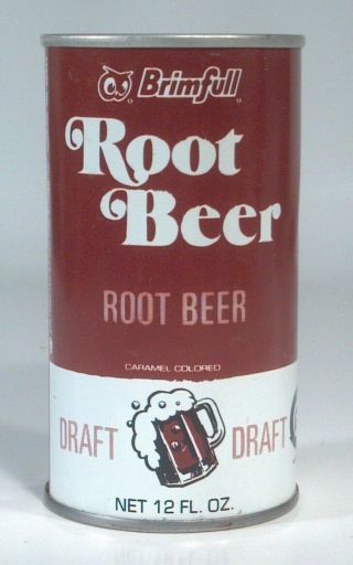 Vintage Red Owl Brimfull Root Beer Pop Soda Can 12oz Straight Steel Hopkins Mn