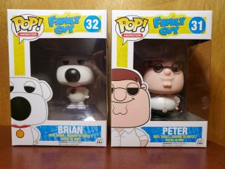Funko Pop Family Guy Vaulted Pair Peter And Brian Griffin $25.  00 W/protectors