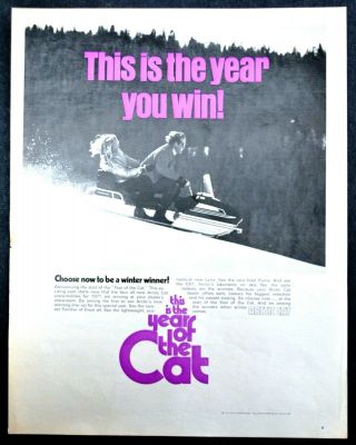 1968 Arctic Cat Snowmobile Color Photo Vintage Print Ad Year Of The Cat