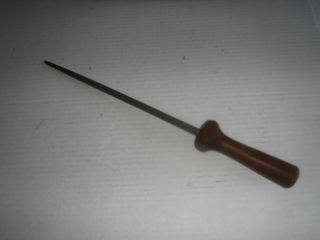 Vintage Chicago Cutlery 14 1/2 Inches,  Steel Knife Sharpener With Walnut Handle