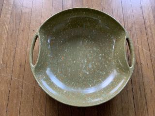 Vtg Aztec Melmac Green Serving Salad Bowl Handled Confetti Euc Mid Century 12in