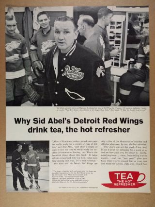 1962 Sid Abel Gordie Howe Detroit Red Wings Photos Tea Council Vintage Print Ad