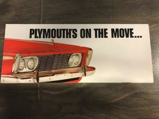 1963 Plymouth Fury Sales Fold Out Brochure “plymouth’s On The Move”