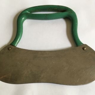 antique Voos stainless steel dough cutter cast iron handle green 3