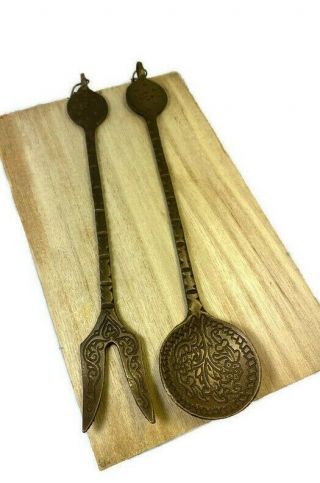 Indian Copper Fork Spoon Antique Brass Collectible Vintage Handmade Decoration 2