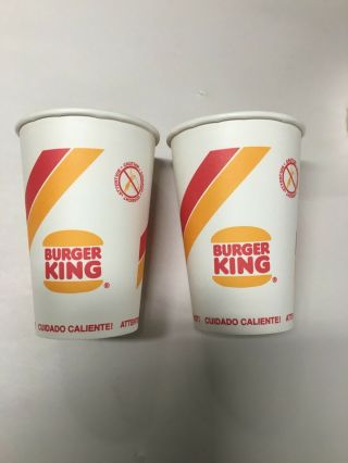 2 - Vintage 1995 Burger King Coffee Cups Un -
