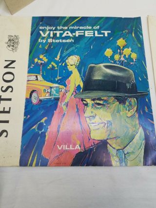 Vintage 5 Stetson Hat Store Ads Vita Felt Sports Gun Club Sign Display 2