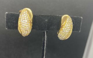 Gold Tone Stunning Christian Dior Rhinestone Clip Earrings