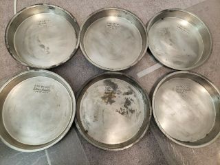 6 Well Worn Six Vintage Eckoloy Aluminum Round Cake Baking Pans 9 " X 1 1/2 "