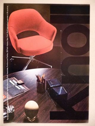 Saarinen Chair Print Ad - 1969 Knoll International Furniture
