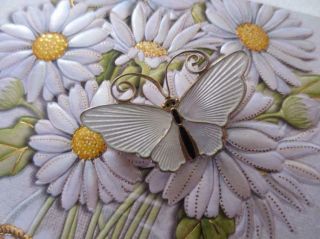 David - Andersen Norway Sterling Gold Vermeil Enamel Butterfly Brooch 13 - 545