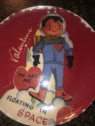 Pottery Barn Kids Melamine Valentine’s Astronaut 9” Plate