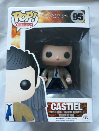 Funko Pop Supernatural Castiel With Wings Hot Topic Exclusive Box Damage