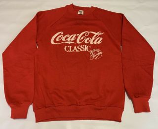 Vtg Coca - Cola Classic Formula Red Sweatshirt Medium 1980s