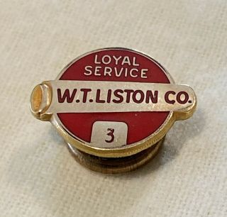 Service Pin Of 3 Years W.  T.  Liston Co.  Of The Rio Grande Texas Area