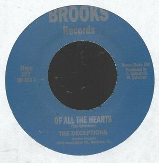 The Deceptions ‎– Of All The Hearts Vinyl,  7 ",  45 Rpm (holiday Special)