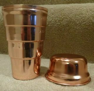Vintage Copper - Colored Aluminum 2 Cup Drink Mixer Shaker With Lid