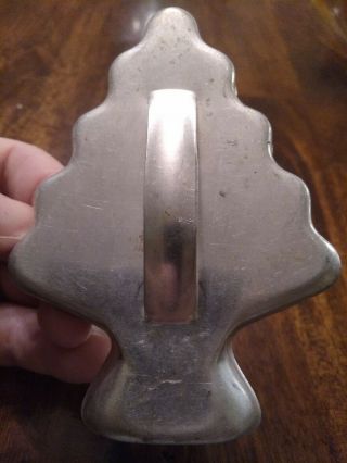 Vintage Christmas Tree Cookie Cutter Metal Silver Handle