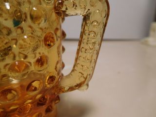 vintage amber glass hobnail clear amber small pitcher creamer 3 