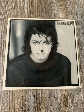 Michael Jackson ‎– Man In The Mirror Square Shape Picture Disc Vinyl 1988 Uk 7 "