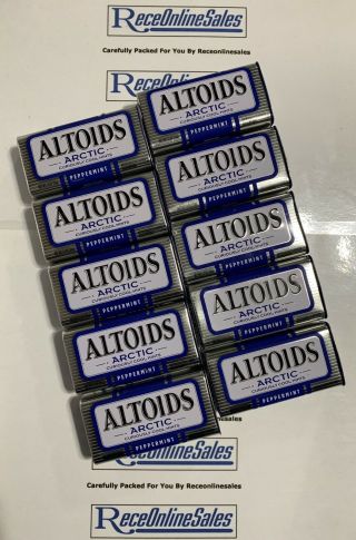 10 Empty Altoids Metal Tins Blue Peppermint Arctic Cool
