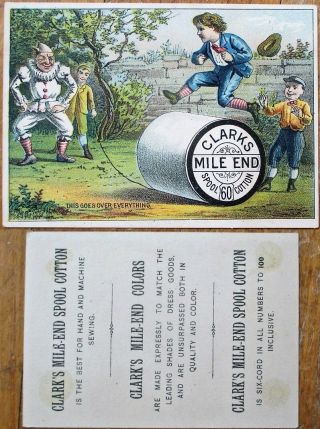 Clown & Children 1890 Victorian Trade Card - Clark 