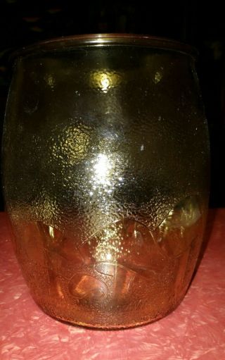 Great Vintage Bartlett Collins Amber Yellow Mushroom Cookie Jar No Lid