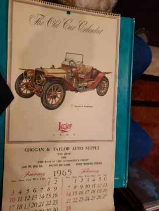 1965 Grogan & Taylor Auto Supply Calendar,  Fort Worth,  Texas
