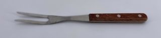 Vintage Ski & Sea Stainless Japan Meat Carving Fork - Wood Handle