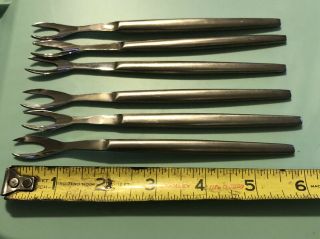 Vintage TW / WT Italy Cocktail Fork Set Of 6 Stainless Steel 2