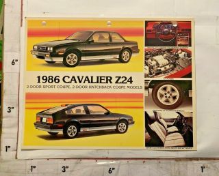 1986 Chevrolet Cavalier Z24 Sport/hatchback Coupe Sales Brochure Street Heat