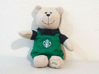 2016 Starbucks 121st Edition Bearista Bear Green Apron Stuffed Plush W/tag 10 "