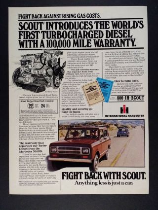 1980 Ih International Harvester Scout Turbo - Diesel Vintage Print Ad