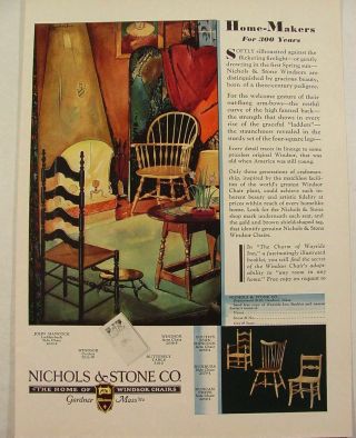 1933 Nichols & Stone Hancock Windsor Butterfly Duxbury Duncan Phyfe Color Ad