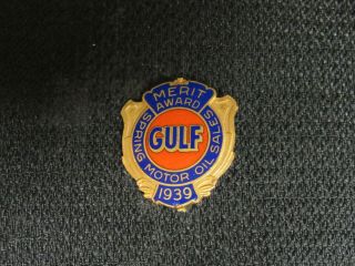 1939 Gulf Motor Oil Sales Merit Award Pin P907
