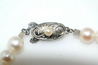 Very Fine 6mm Japanese Cultured Sea Pearl Bracelet Silver Hand Chased Clasp 2