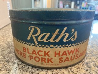 Rare Rath’s Black Hawk Pure Pork Sausage Tin - 5lbs