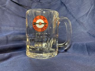 Vintage Heavy Glass A&w Root Beer Mug With Arrow