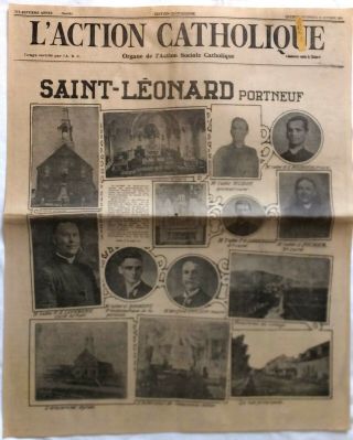 Ad 1924 St - Leonard Portneuf Quebec Church Priest Street Principal Mayor Julien