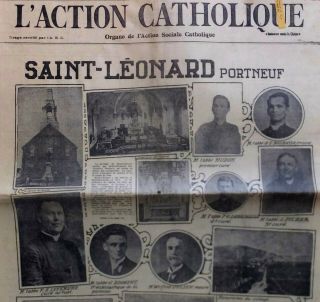 AD 1924 ST - LEONARD PORTNEUF QUEBEC CHURCH PRIEST STREET PRINCIPAL MAYOR JULIEN 2