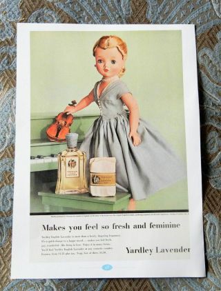 Vtg Full Page Madame Alexander Cissy Doll In Yardley Lavender Advertisement