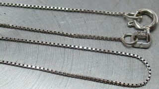 Solid 14k White Gold Classic Box Chain 21 - 1/4 " Necklace 1.  1 Grams,