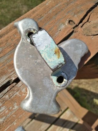 Vintage Aluminum Chicken Cookie Cutter Metal Green Handle Easter Farmhouse