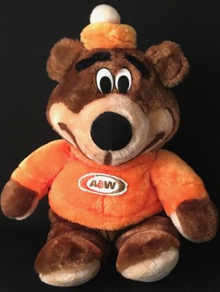 Vintage A&w Root Beer Soft Plush Promotional Toy Mascot " Rooty " Bear 12.  5 " Tall