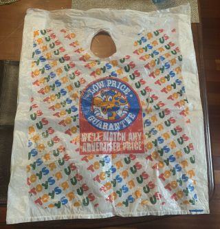 Vintage Toys R Us Shopping Bag Plastic Retail Advertising Bag Geoffrey Giraffe