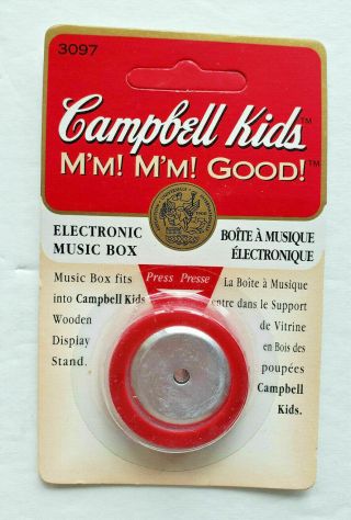 Vintage 1995 Fibre Craft Campbell Soup Kids Wooden Display Stands Music Box