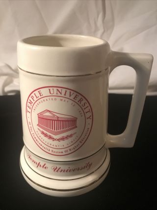 Vintage Philadelphia Temple University Large Beer Stein Coffee Mug